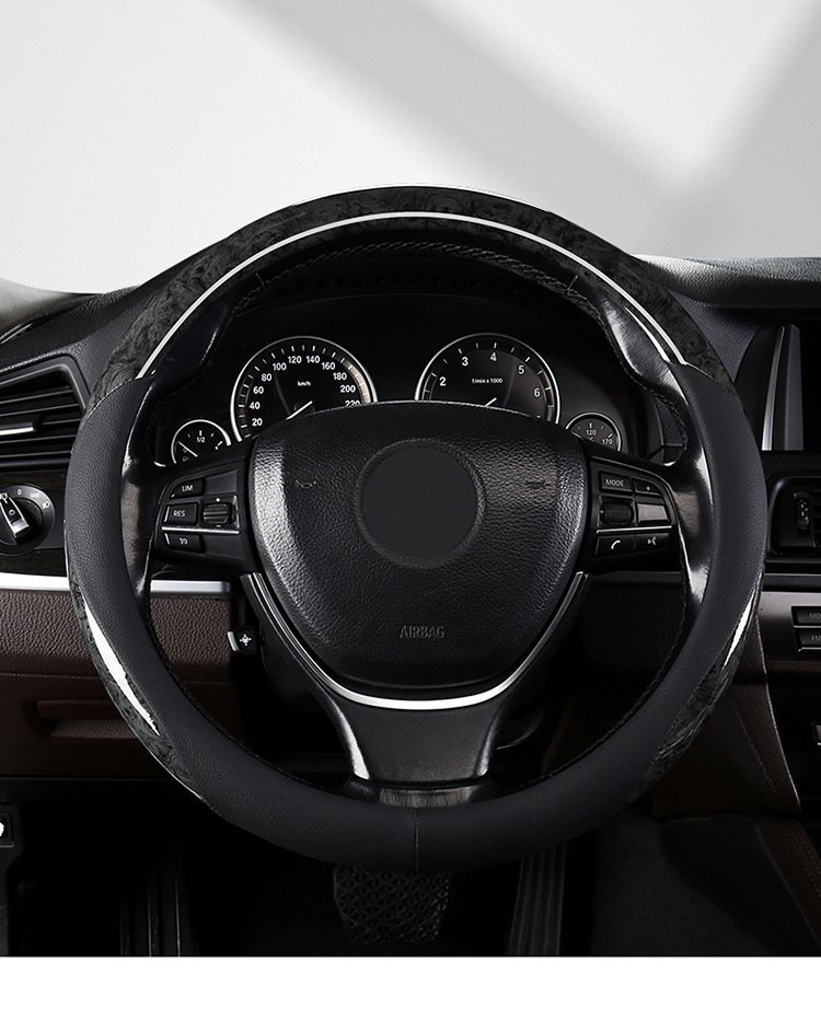 Car steering wheel cover four seasons universal car accessories car handle cover decoration nappa leather peach wood steering wheel handle cover