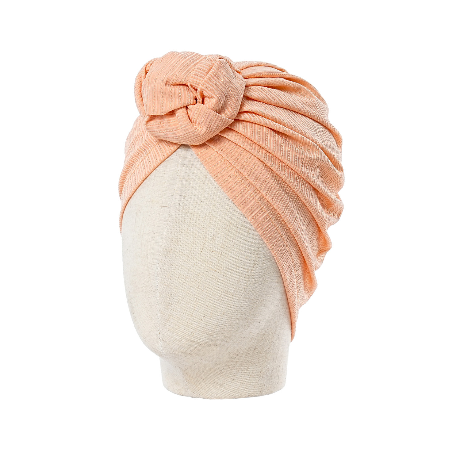 Cappello musulmano Cappello a chiocciola con fascia plissettata multicolore tinta unita Cappello da strada alla moda Cappello da pullover annodato_voghion.com