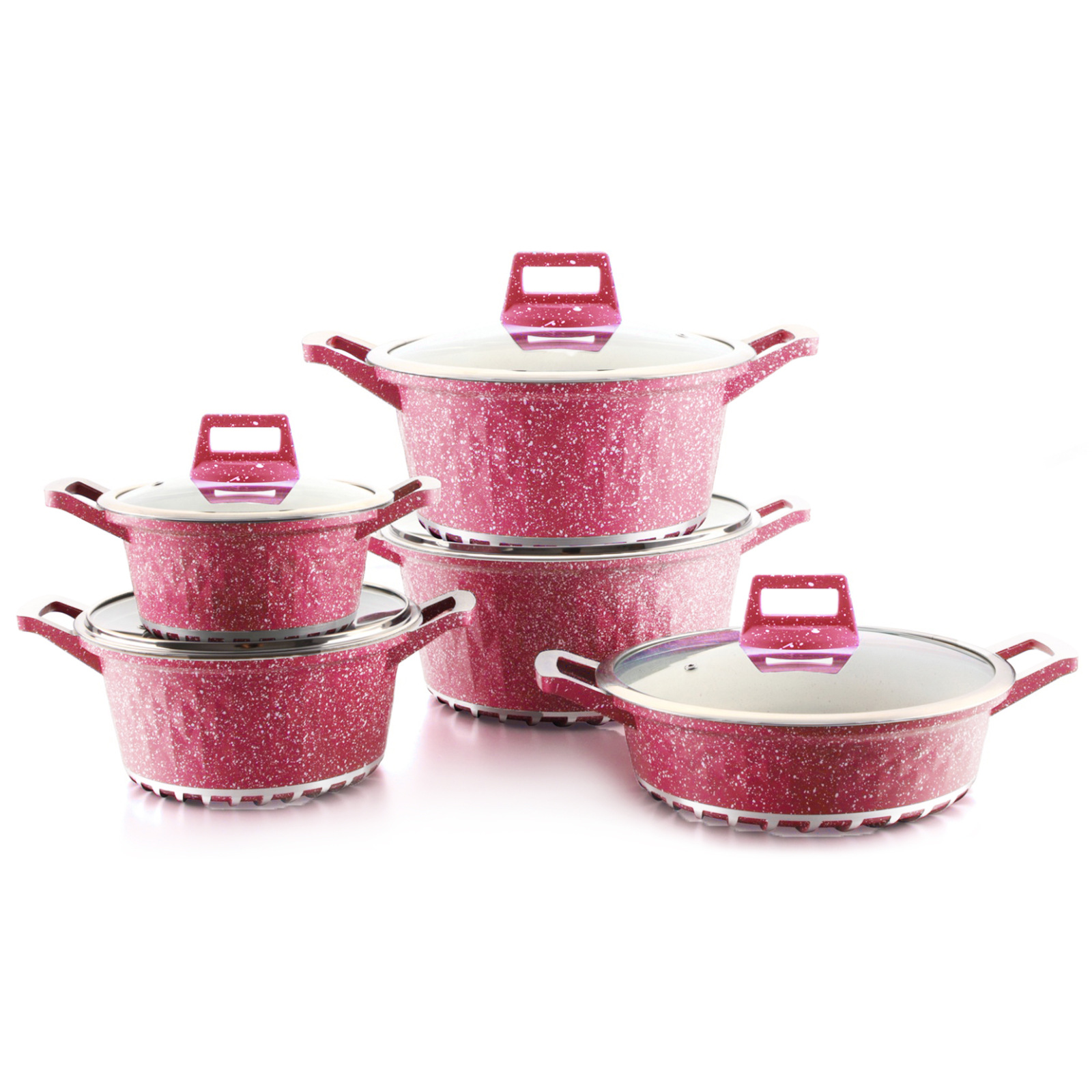 Fabricante en stock QueenTime Diamante de alta gama no fumadores hogar antiadherente pan maifan traje de piedra olla de regalo