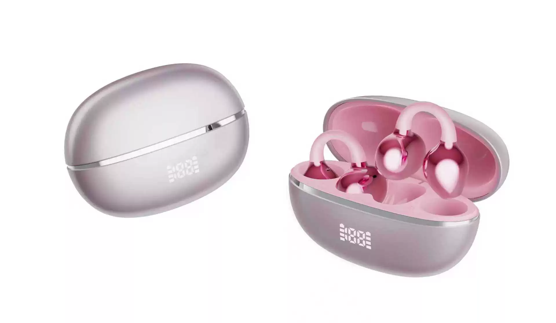 Bone‑conduction ear‑clip Bluetooth headset, noise reduction, low latency, decorative earring option