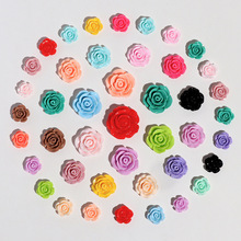仿真玫瑰花树脂小配件山茶花奶油胶diy饰品配件洞洞鞋扣美甲材料