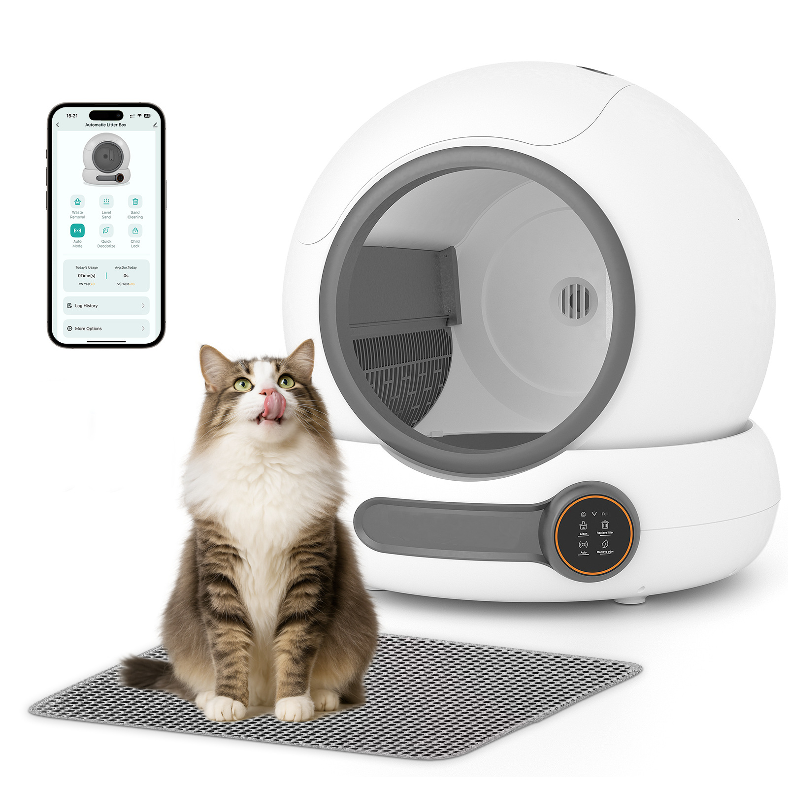 국경 간 지능형 고양이 쓰레기 상자 완전히 밀폐 된 대형 자동 고양이 화장실 이중 냄새 청소 및 방취 고양이 쓰레기 기계