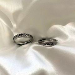 網紅ins冷淡風原創設計《深淵》戒指銀色情侶戒指生日禮物不掉色