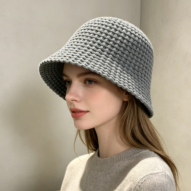 Sombrero Pescador a Cuadros para Mujer de Cachemira, Térmico, Cortavientos, para Invierno