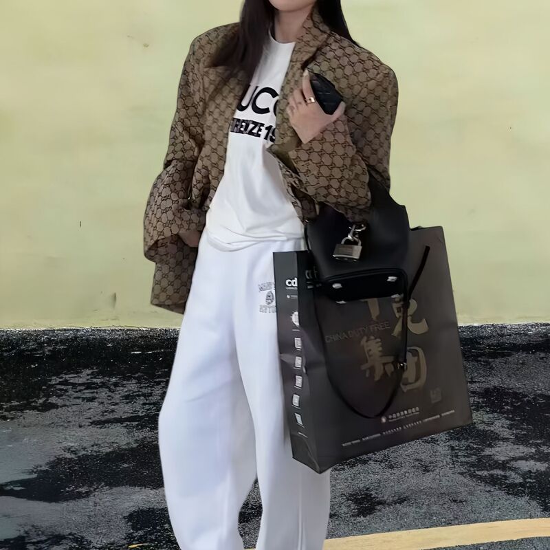 2024 European and American leisure new temperament fashion brown Plaid temperament color matching suit jacket
