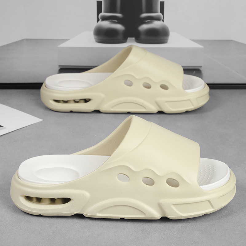 Chanclas de un solo estilo de verano para hombre, zapatillas de suela gruesa, suaves y cómodas, sandalias antideslizantes gruesas al aire libre, una pieza