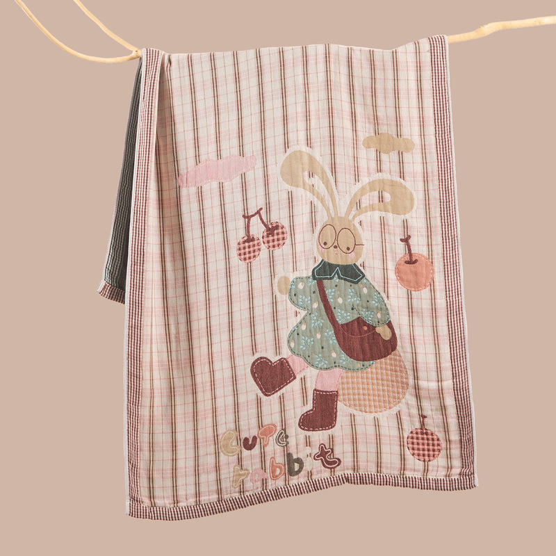Washable Cotton Gauze Bath Towel for Adults, Large Size, All-Cotton Cartoon Design, Suitable for Children, Household Use, Class a Baby Bath Towel Wrap