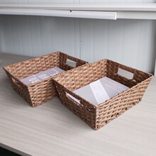日式仿藤编收纳筐手工编织桌面茶几零食玩具整理收纳盒置物整理箱