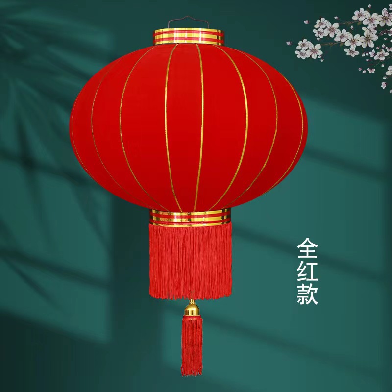 factory wholesale red lantern flocking advertising lantern spring festival new year decoration new year lantern outdoor waterproof gd