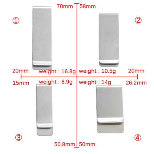 Cross-border hot selling mirror stainless steel suit tie clip jewelry accessories DIY creative bill bookmark money clip