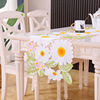 Cross -border daisy embroidered flower table flag handmade embroidered flower garden style table flag wedding banquet decorative table flag