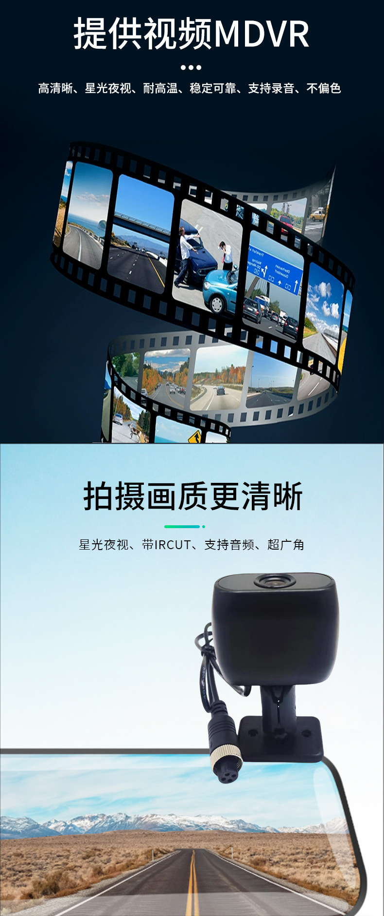 Online Car-Hailing Taxi Camera 8-Light Night Vision Photosensitive Hd Camera Blind Spot Car Camera Customization