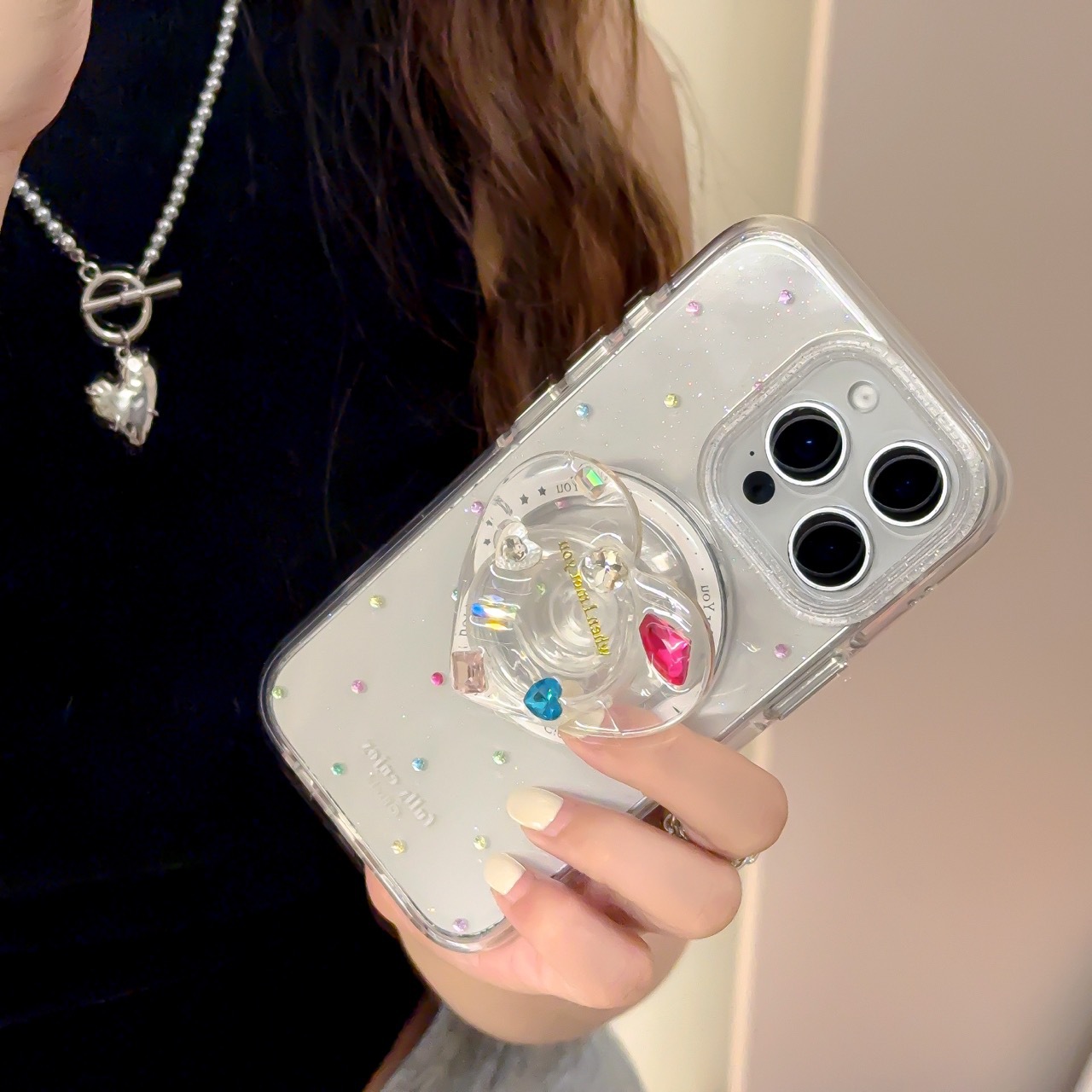 Diamante de puntos de color de dopamina simple para Apple 16ProMax funda para teléfono móvil 15Pro love 14/13 nuevo 15PM