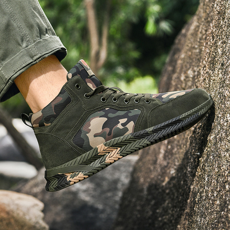 Cloth insulated camouflage demi-season sneakers for men and women…
