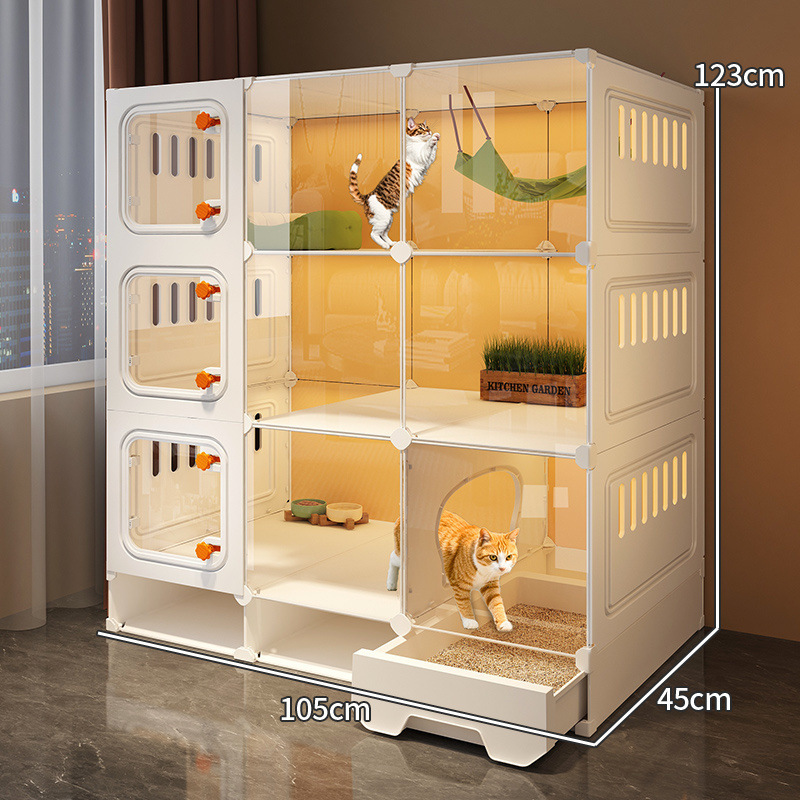 猫笼猫别墅带厕所一体家用室内猫窝四季通用别墅大空间猫咪笼子|undefined