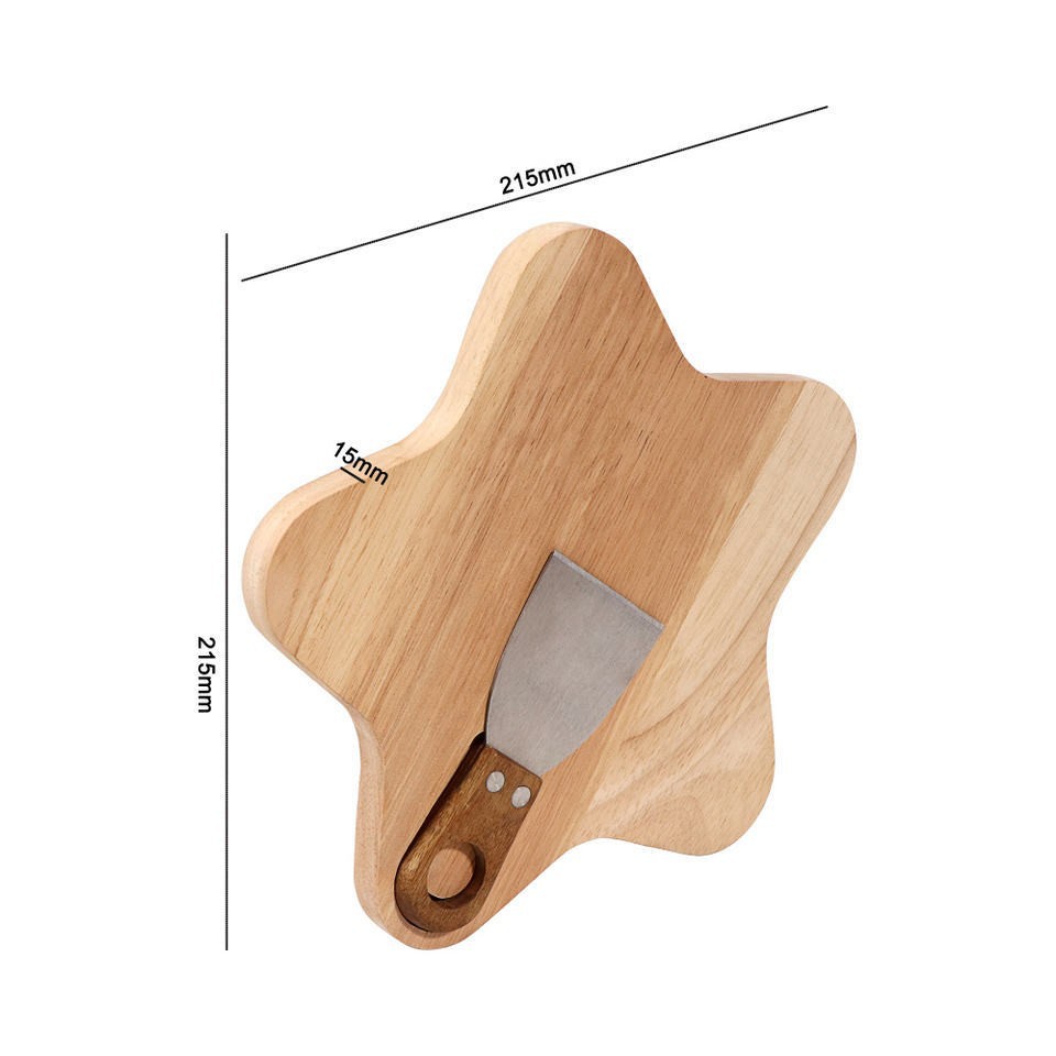 Tabla de cortar de madera tablero de forma especial dibujos animados creativos estrella de cinco puntas tabla de cortar conveniente pequeña tabla de cortar frutas y verduras Oficina suplemento alimenticio tablero