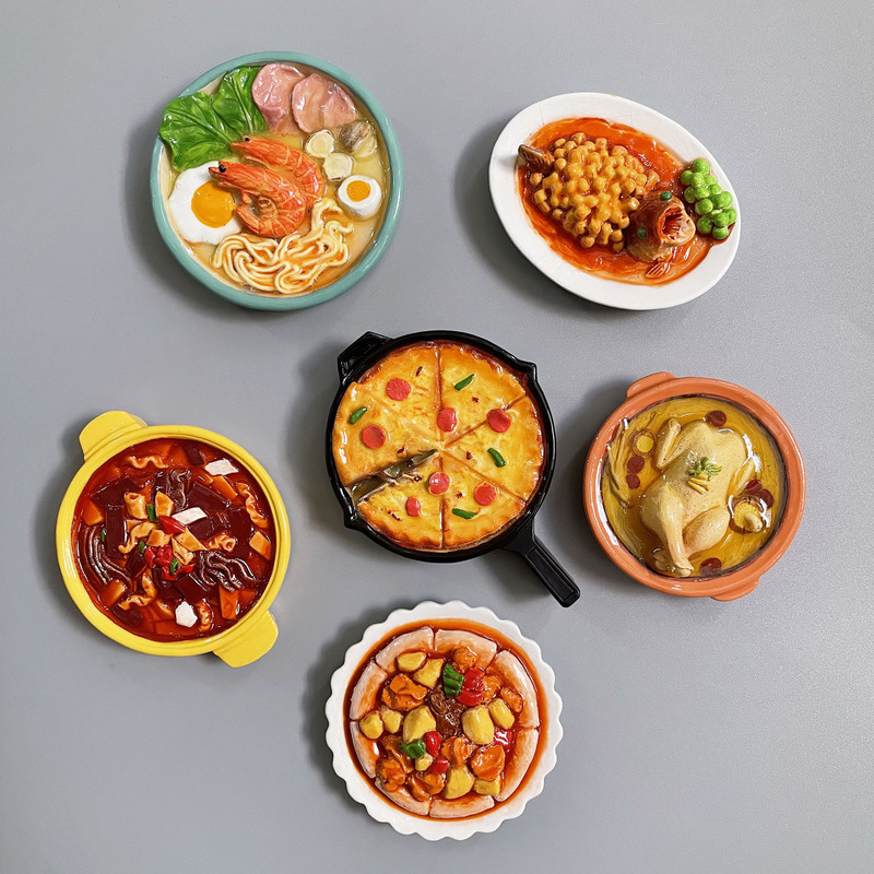 Refrigerator stickers children's hot sale decoration city food hot sale big card message stickers Xinjiang love resin refrigerator stickers