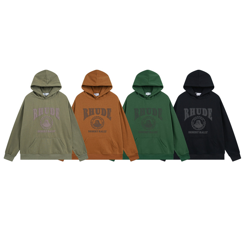 Cross-border European and American fashion brand RHUDE micro-label letter foam printing leisure sports suit men's and women's high street sweater