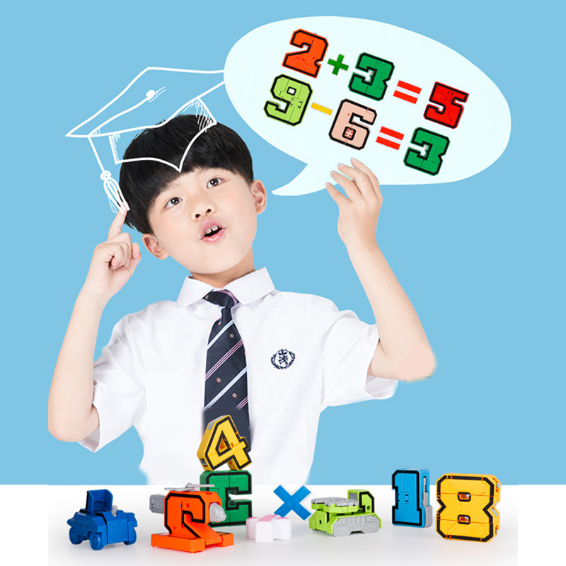 Children's digital toys Digital transformer robot Kong can be assembled fit suit puzzle boy birthday gift