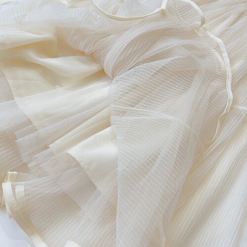 Moonlight Sheer Skirt, Pleated A-line High-Waist Maxi Skirt, Summer Slimming Large Swing Fairy Medium-Length Net Skirt