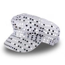 跨境70年代80年代DISCO表演亮片帽子复古八角帽万圣节配饰演出帽