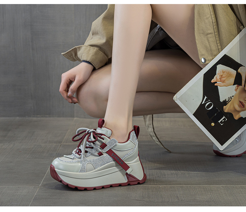 Giày sneaker nữ đế dày phong cách cổ điển phối lưới và da — Vàng lưới 5027-1, Đỏ da 5027, Xám lưới 5027-1, Đỏ lưới 5027-1 chi tiết 25