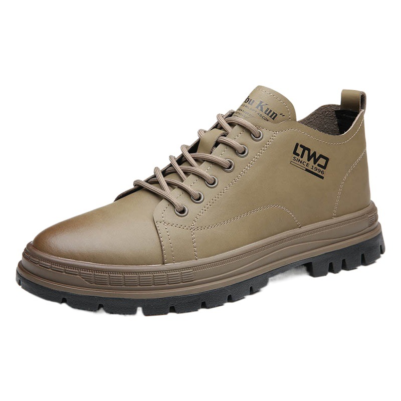 Autumn Thin Chelsea Boots Men's Boots British Style Martin Boots Men's Low-top Workwear Boots High-top Platform Men's Shoes Leather Boots