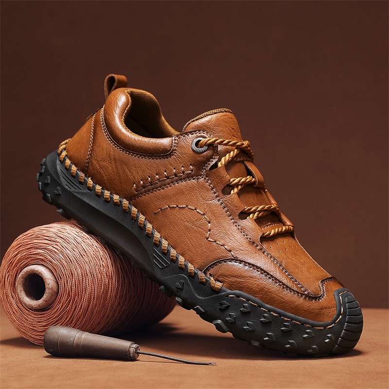 Plus-Size Autumn And Winter Breathable Loafers Handmade Casual Men's Leather Shoes Trendy Goodyear Handmade Men's Shoes_vogvips.com