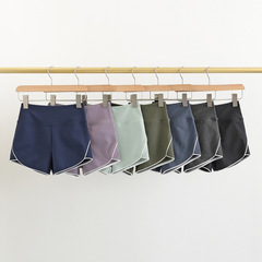 Sports shorts for women, nude stretch, slim-fitting, anti-exposure, high-waisted butt-lifting fitness hot pants, yoga three-quarter tight pants