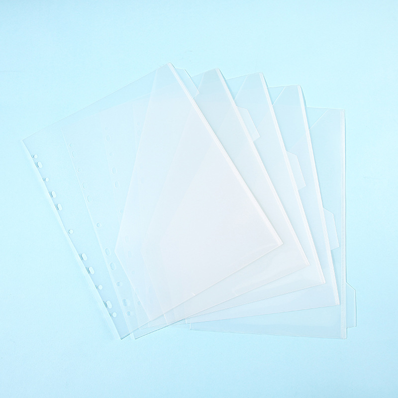Tranbo/Carpeta de índice de color transfronterizo estándar completo Página de categoría 11 agujeros A4 Papel de partición 5 páginas PP Carpeta de oficina 10