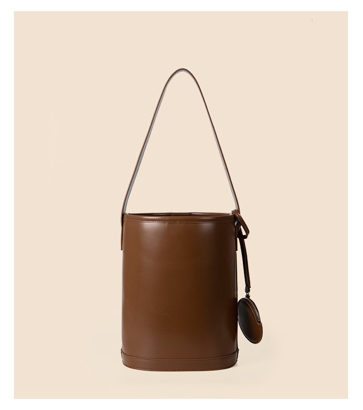 Exquisite and fashionable summer casual cylindrical bag for women, large capacity single shoulder bucket bag, niche_voghion.com