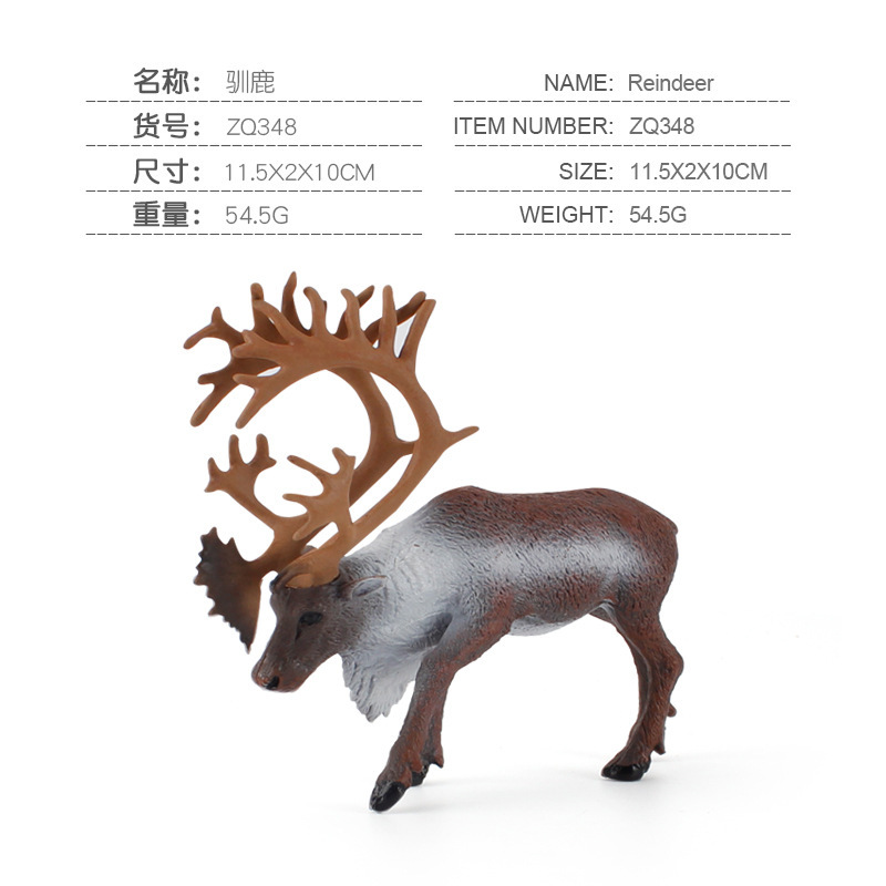 Transfronteriza de exportación infantil simulación educativa modelo animal de bosque estático Reno alce Navidad adornos cognitivos Juguetes