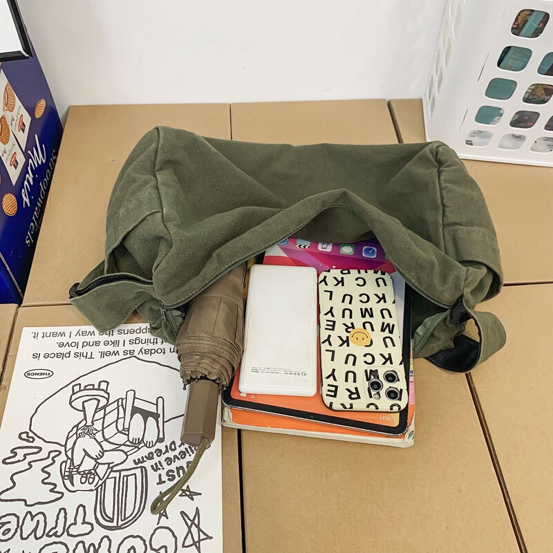 日本製ウォッシュキャンバスバッグ、レイジースタイルドレープクロスボディバッグ、女性用アートクラスバッグ、メッセンジャーバッグ、男性用カジュアルショルダーバッグ|undefined