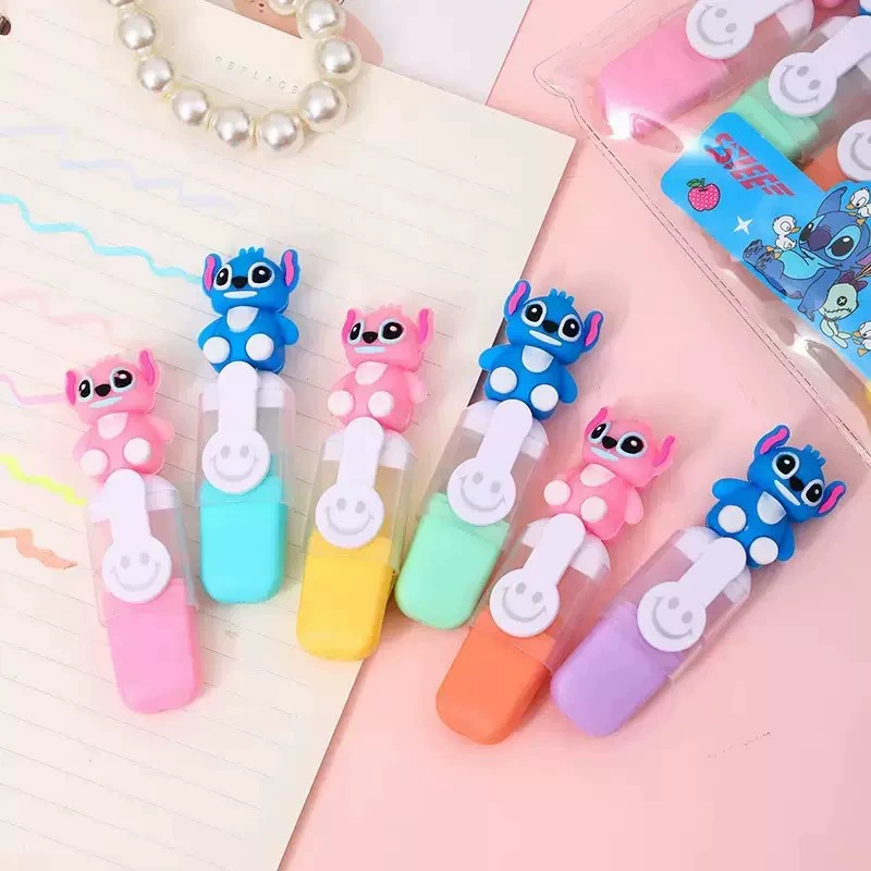 Small fluorescence marker, stationery, 6 pieces, scheduler, Birthday gift