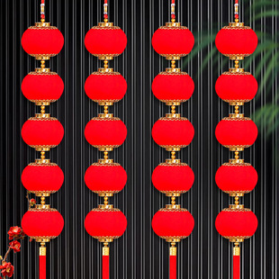 New year Red Lantern string outdoor red flocking festive lantern wedding festive housewarming decorations spring festival decoration