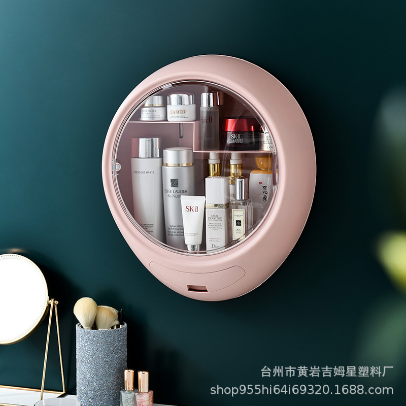 多機能壁掛け化粧品収納棚トイレ穴なしスキンケア棚防水防塵ボックス|undefined