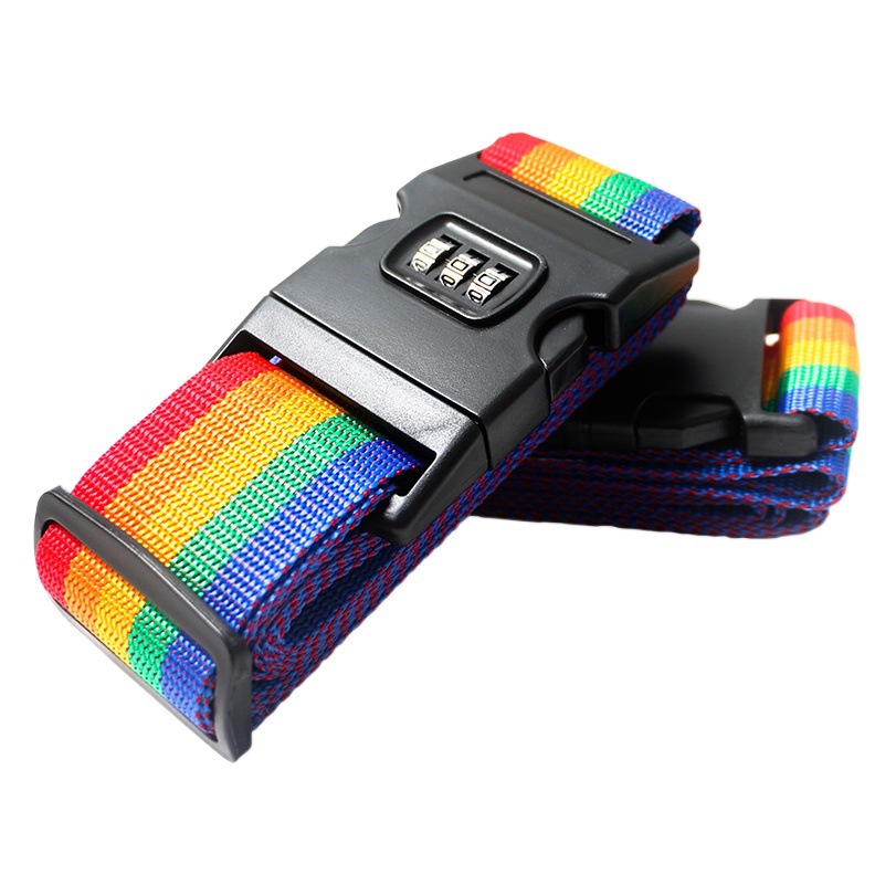 Colorful Cross Suitcase Packing Straps, One-Word Straps, Password Lock Trolley Case, Checked Elastic Luggage