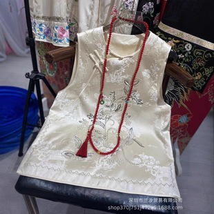 Heavy Beaded Embroidery New Chinese Style Vest for Women, High-End National Style Vest 2572, Loose and Slimming Cardigan