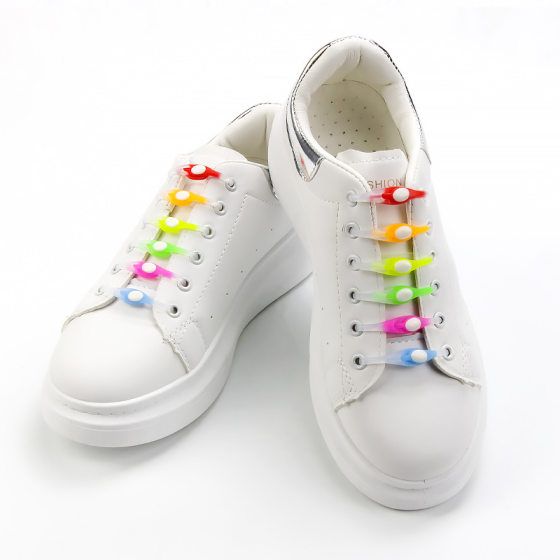 New Gradual Color Lazy Shoelace Free-Tie Silicone Elastic Shoelace Adult Children Color Free-Tie Shoelace