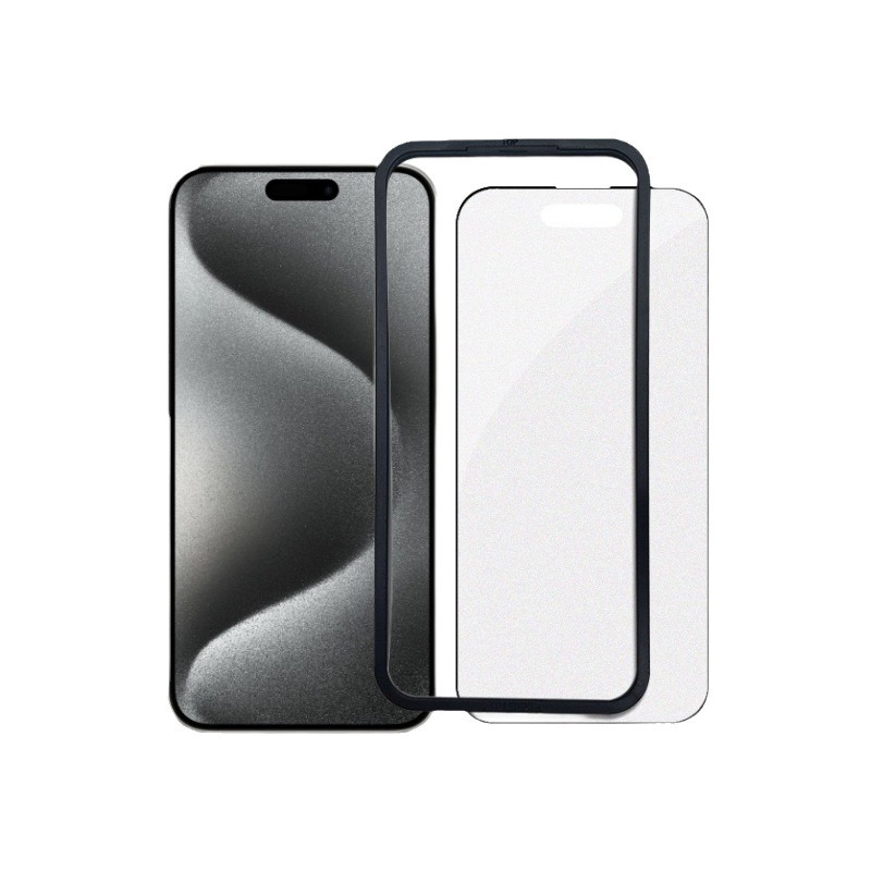 Adecuado para iPhone15 película templada con posicionamiento Frame Film Apple 15Pro HD esmerilado Peep-prueba segunda pegatina artefacto