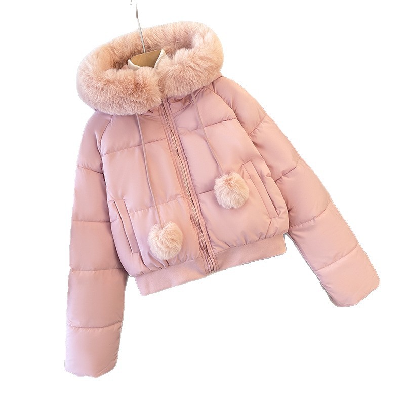 2025 invierno nuevo abrigo de algodón de pluma de mujer corto pequeño abrigo de algodón grueso abrigo de moda cálido y chaqueta de algodón image 5