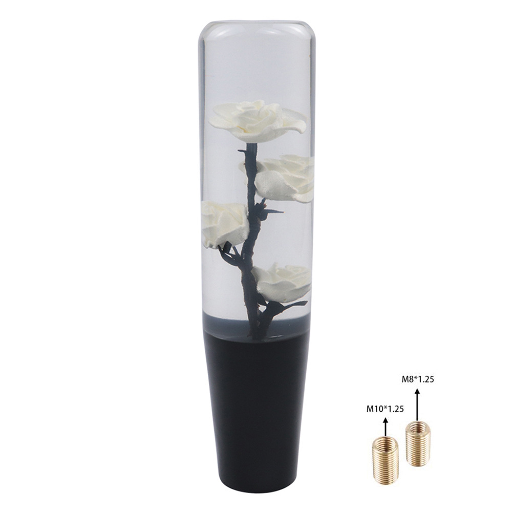 Car modification universal acrylic personality crystal rose gear head shift manual gear shift lever head