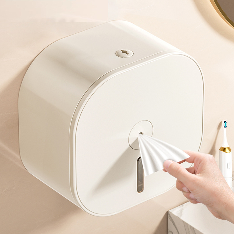 Milk White Tissue Box Center Pull Large Roll Large Paper Box Toilet Wall-Mounted Toilet Paper Hotel Commercial Bathroom