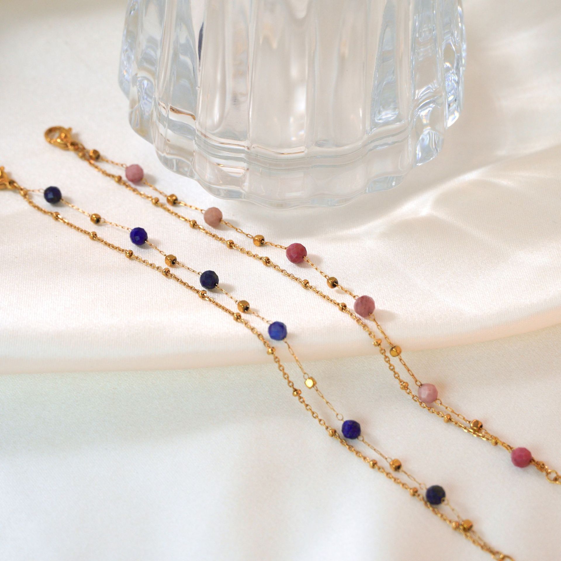 Bracelets Classification Simple Style Geometric Natural Stone Titanium Steel Bracelets In Bulk