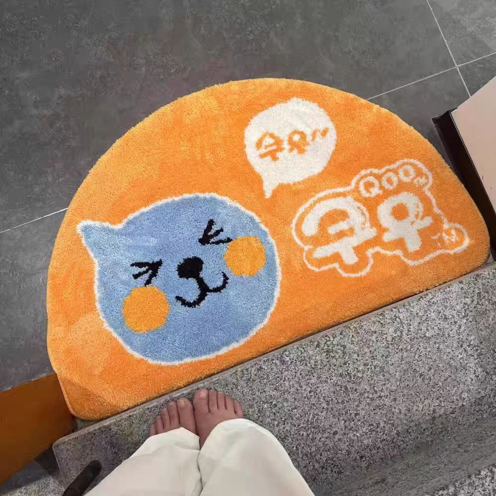 Festive Imitation Cashmere Floor Mat, Bathroom Floor Mat, Thickeneded Soft Cooling Bedroom Floor Mat, Shower Room Stain-Resistant Anti-Slip Mat