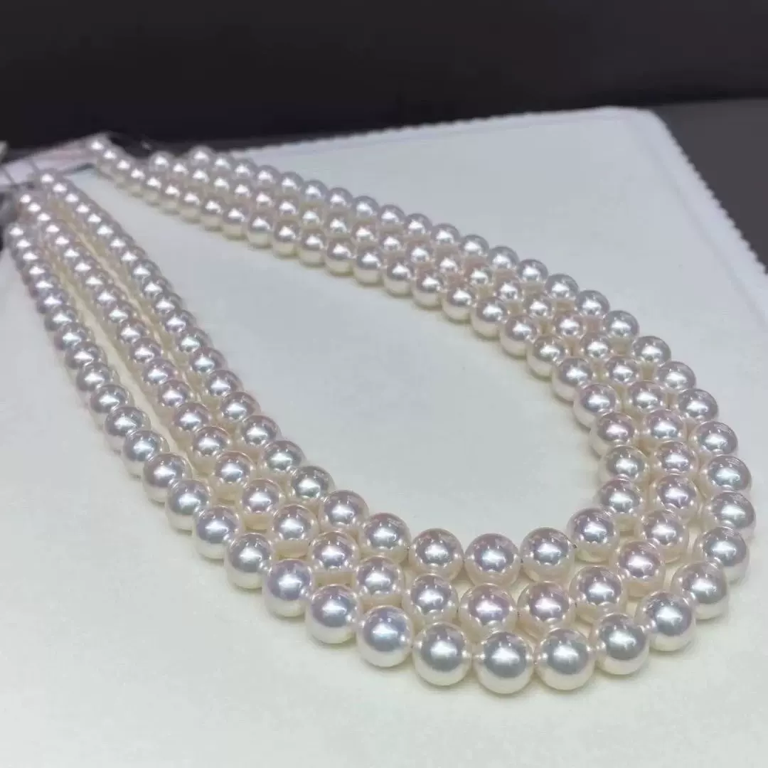 诸暨正品天然淡水珍珠项链9-10mm正圆极强光高品质送妈妈送长辈女