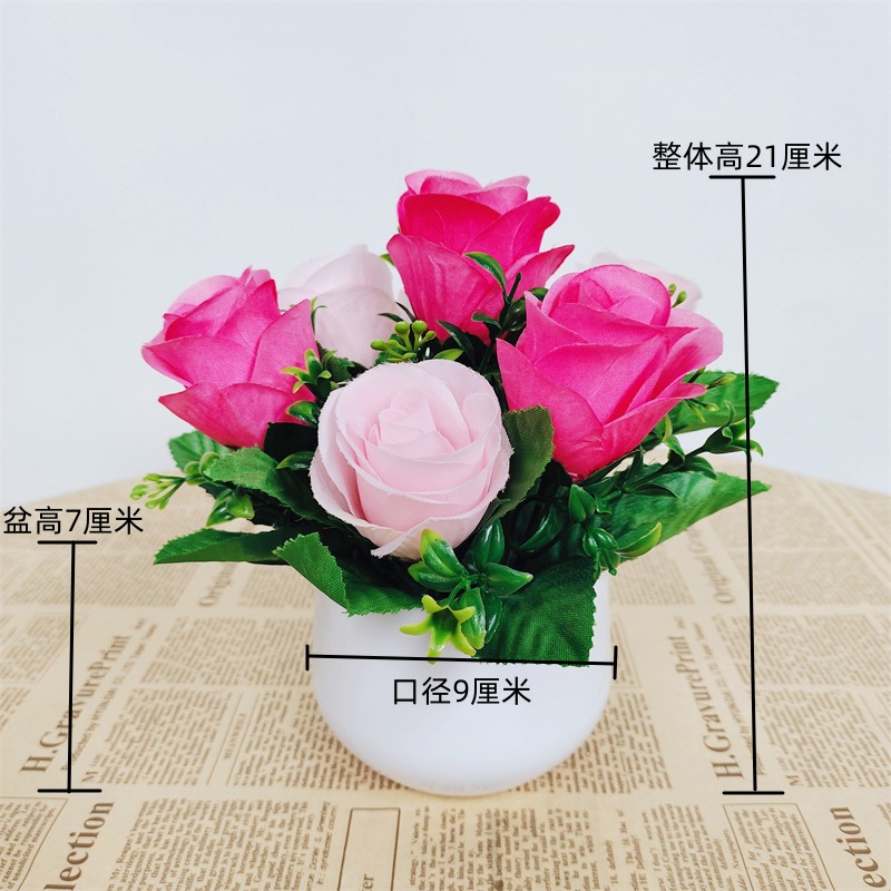 Pequeña imitación de flores falsas decoraciones de sala de estar decoración de mesa de té flores de plástico mano flores falsas plantas decoraciones