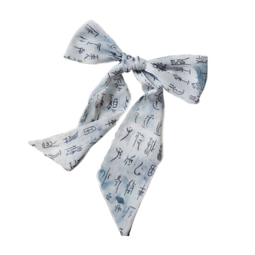 Lanting Order ancient style hairband silk scarf chiffon fluttering ribbon hair clip classical temperament calligraphy and painting head accessory bow tie hair tie