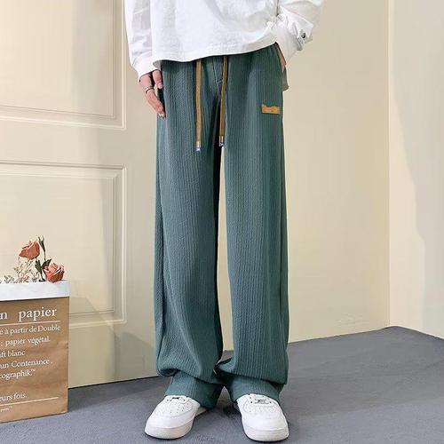 Ice Silk Straight-leg Pants for Men, Summer Thin Quick-Dry Trousers—Trendy Brand, Flowing Silhouette, Casual & Sporty Wide-Legged Long Pants for Summer