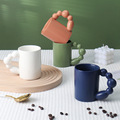 定制logo北欧创意葫芦手柄色釉陶瓷马克杯办公室咖啡杯水杯礼品杯